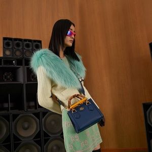 Gucci Diana mini tote bag in Royal Blue( with box,certificate, purchase receipt)